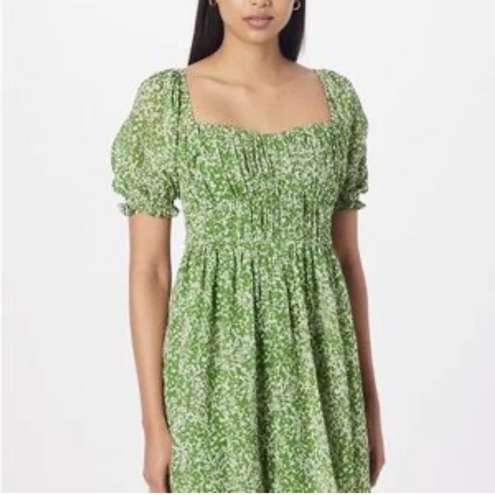 ABERCROMBIE & FITCH Medium Green Marble Print Mini Dress Party Cottagecore Boho‎